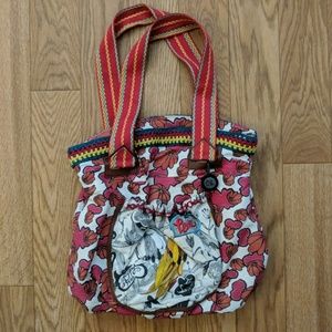 Sakroots red floral peace bag